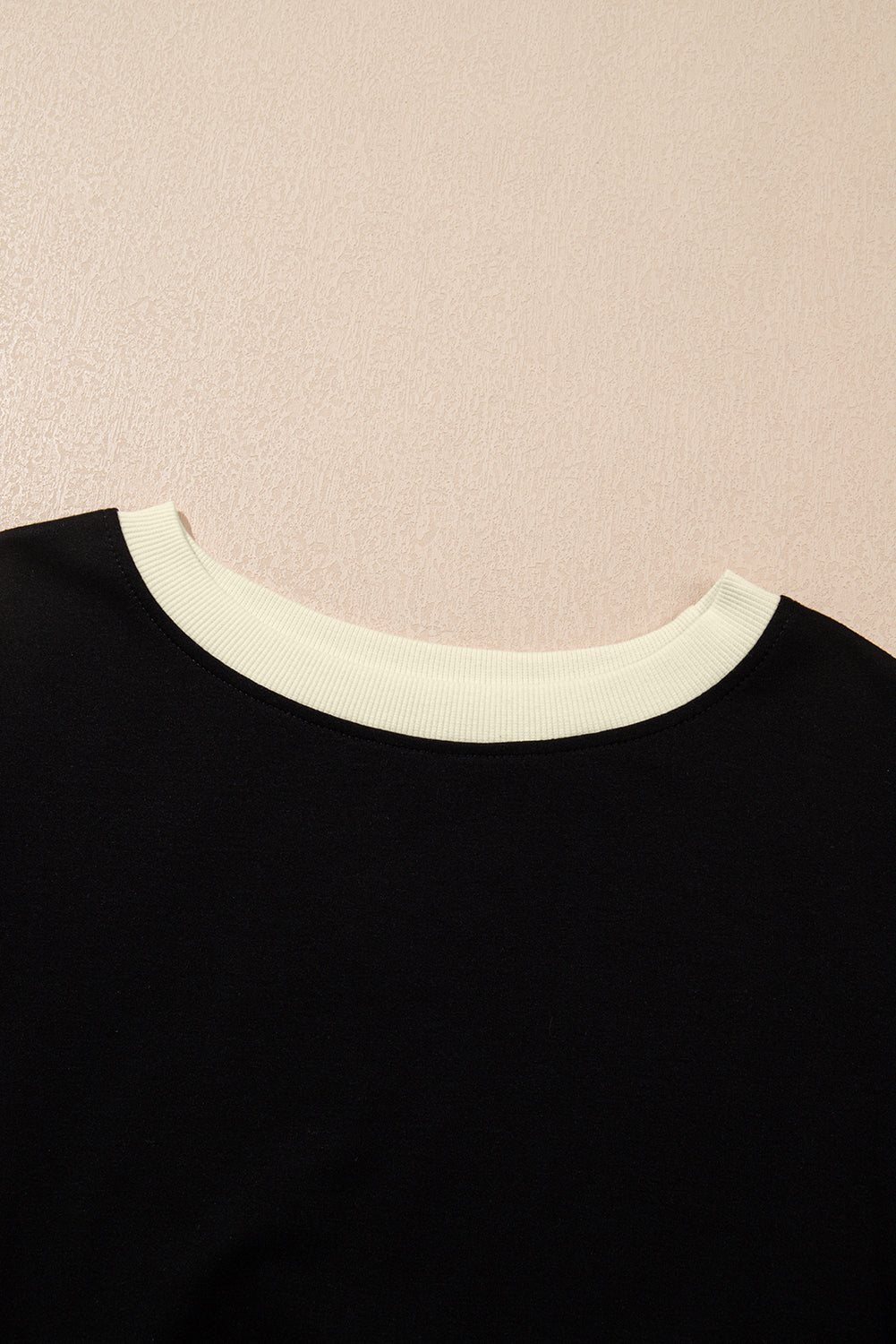 Black Colorblock Edge Drop Shoulder T Shirt and Skort 2Pcs Set