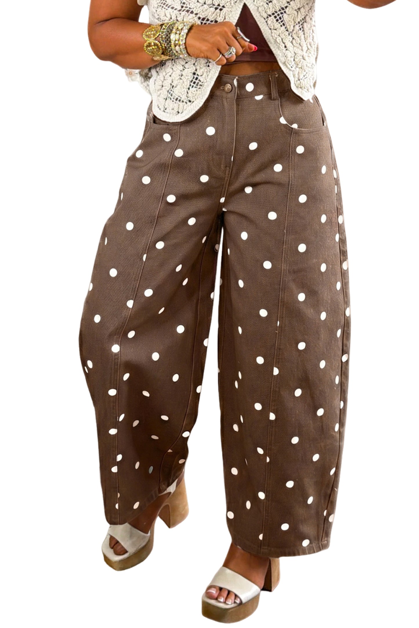 Polka Dot  Barrel Jeans pre order