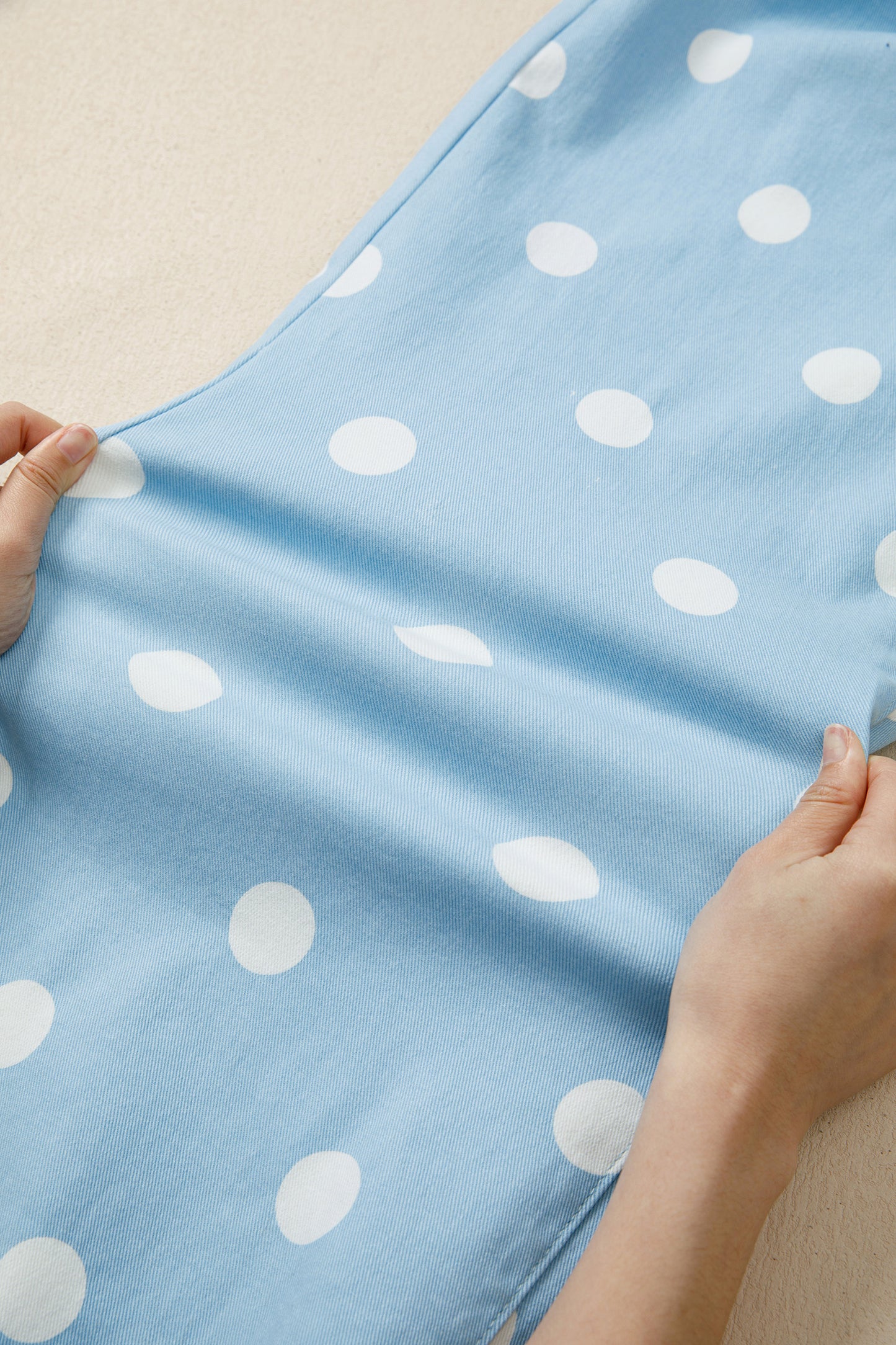 Blue or tan Polka dot bottoms