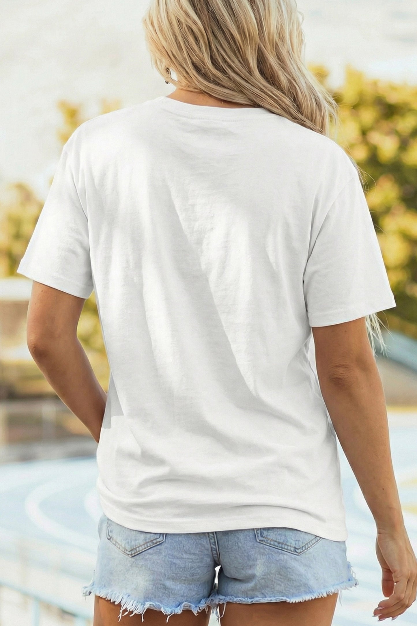 White Beach Vibes Vacation Graphic T Shirt