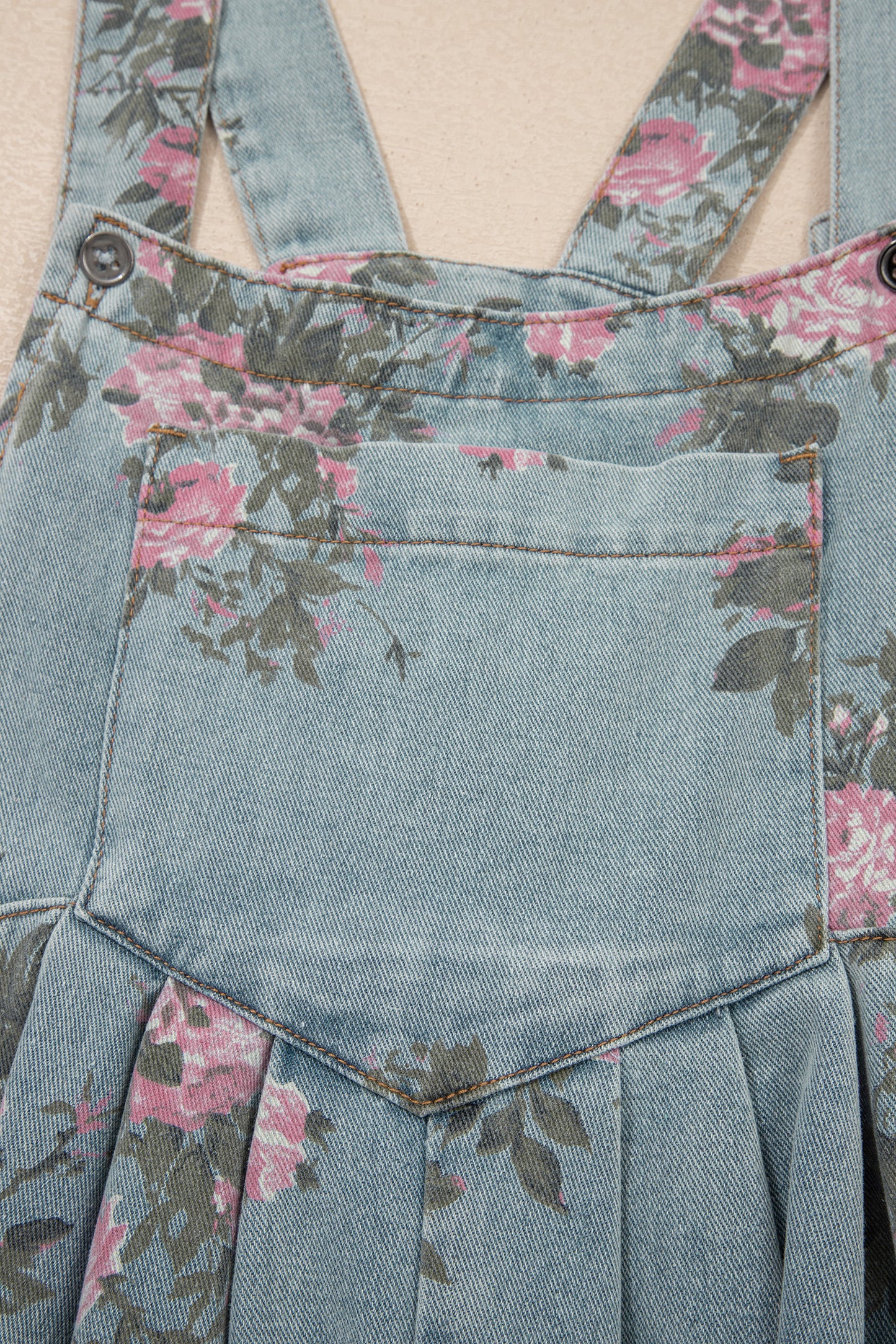 Beau Blue Floral overalls-pre order ship date 4-6