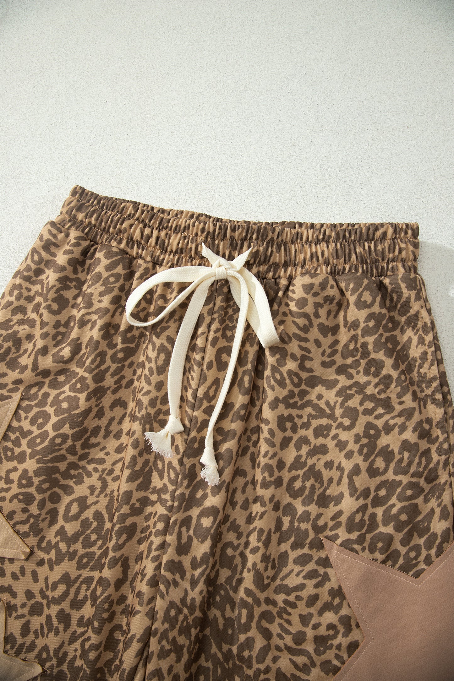 Leopard Print Star Patched Jogger pre order gray or khaki