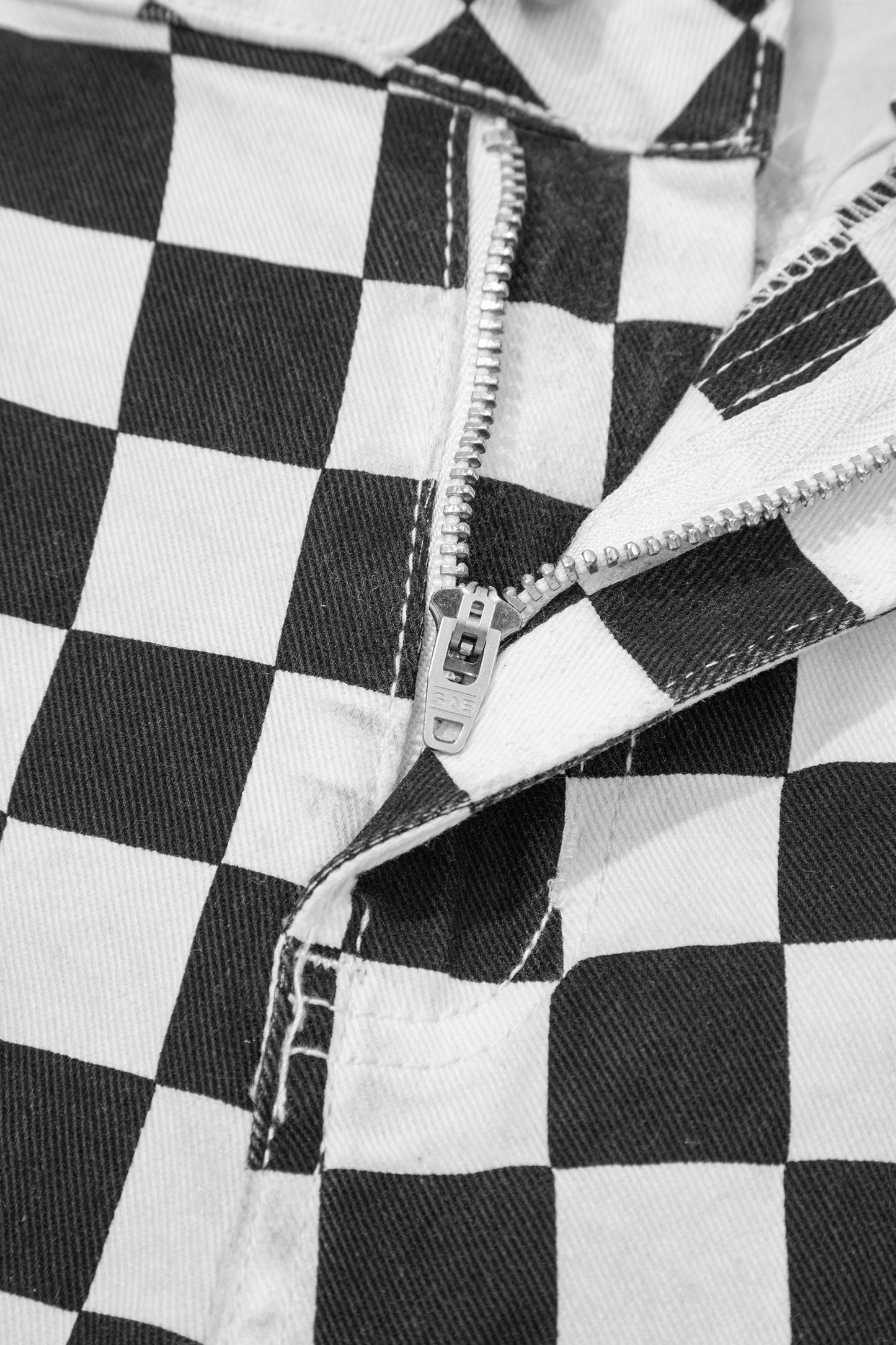 Checkered Cropped Jeans pre order