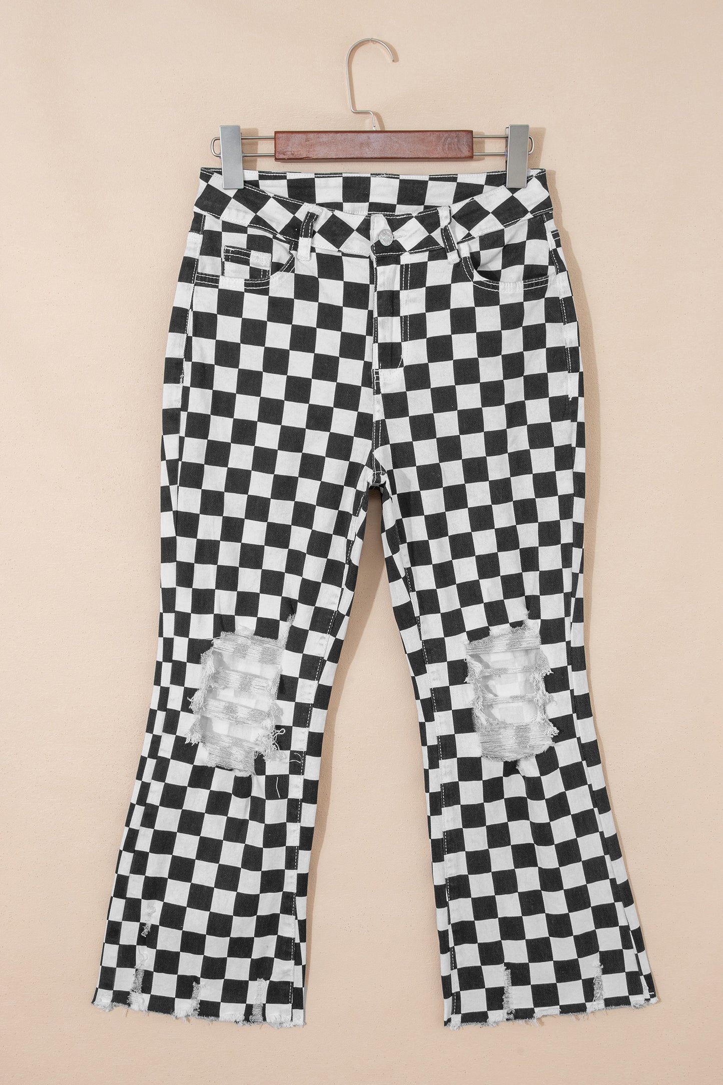 Checkered Cropped Jeans pre order