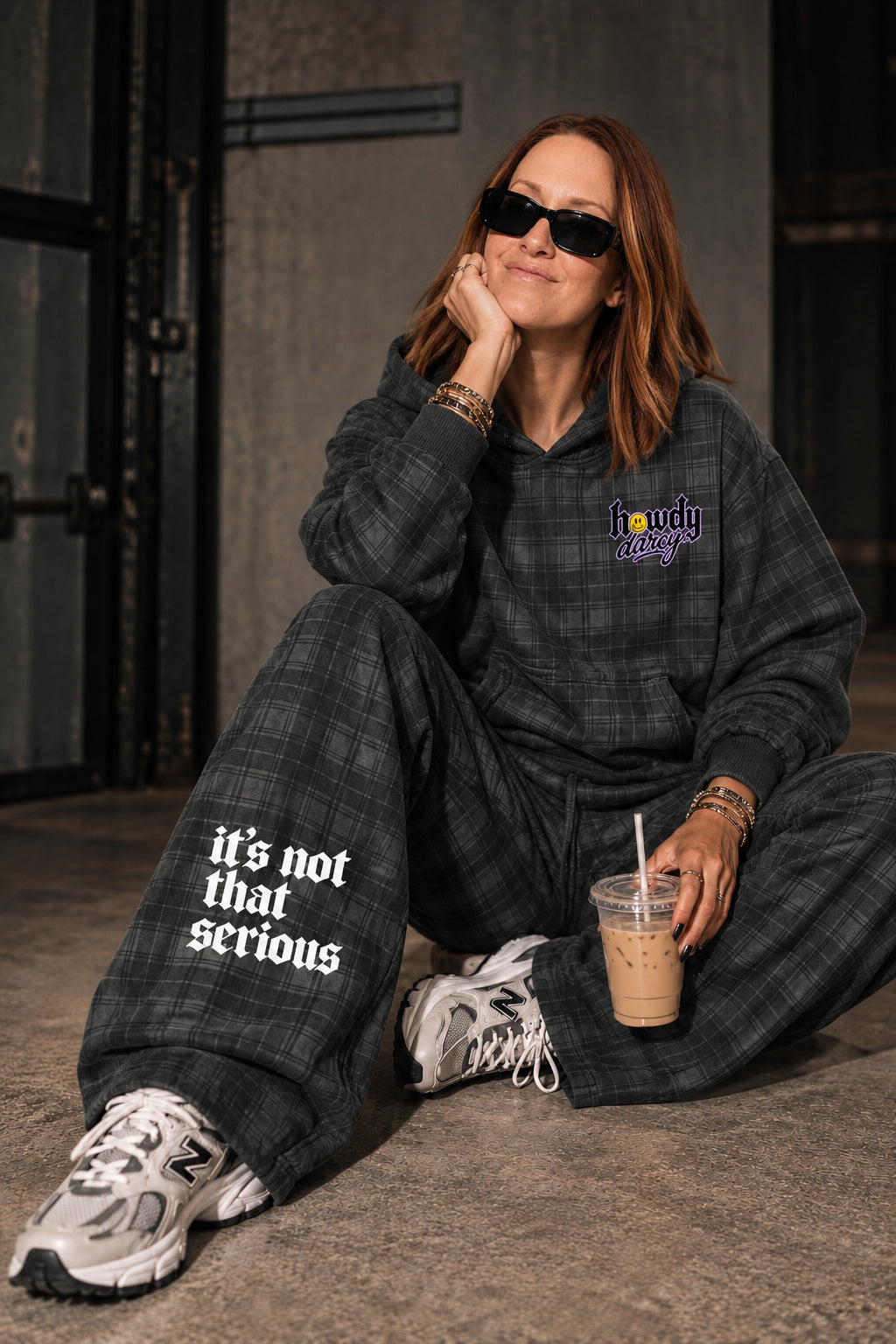 Burn it down and build it better Plaid Color Block Hoodie