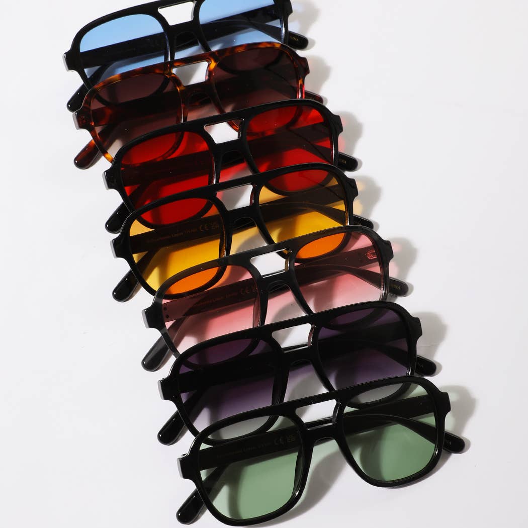 Surprise color Retro Aviator Style Color Lens Sunglasses- ready to ship