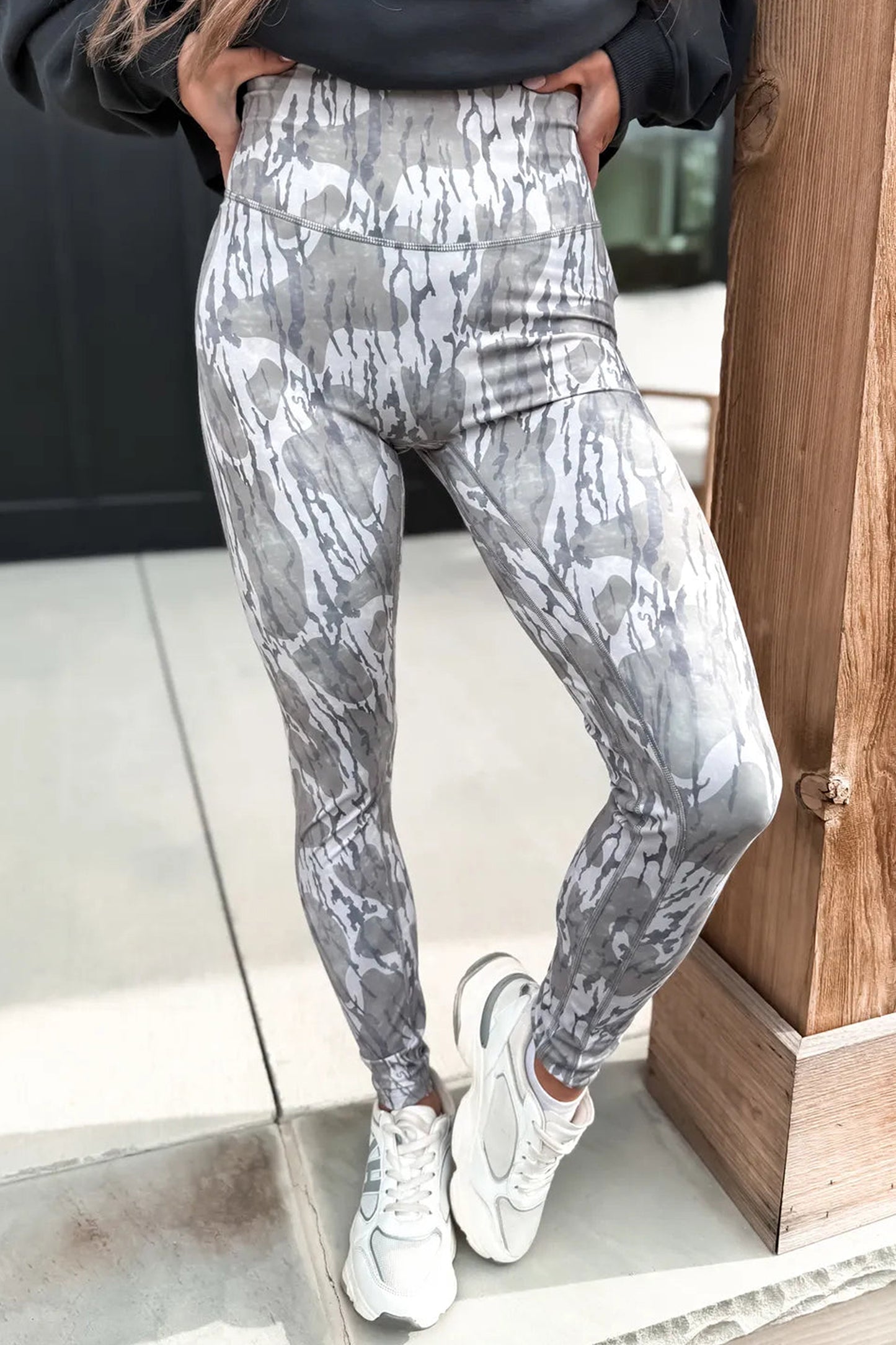 Multicolour Camouflage Pattern High Waist Leggings