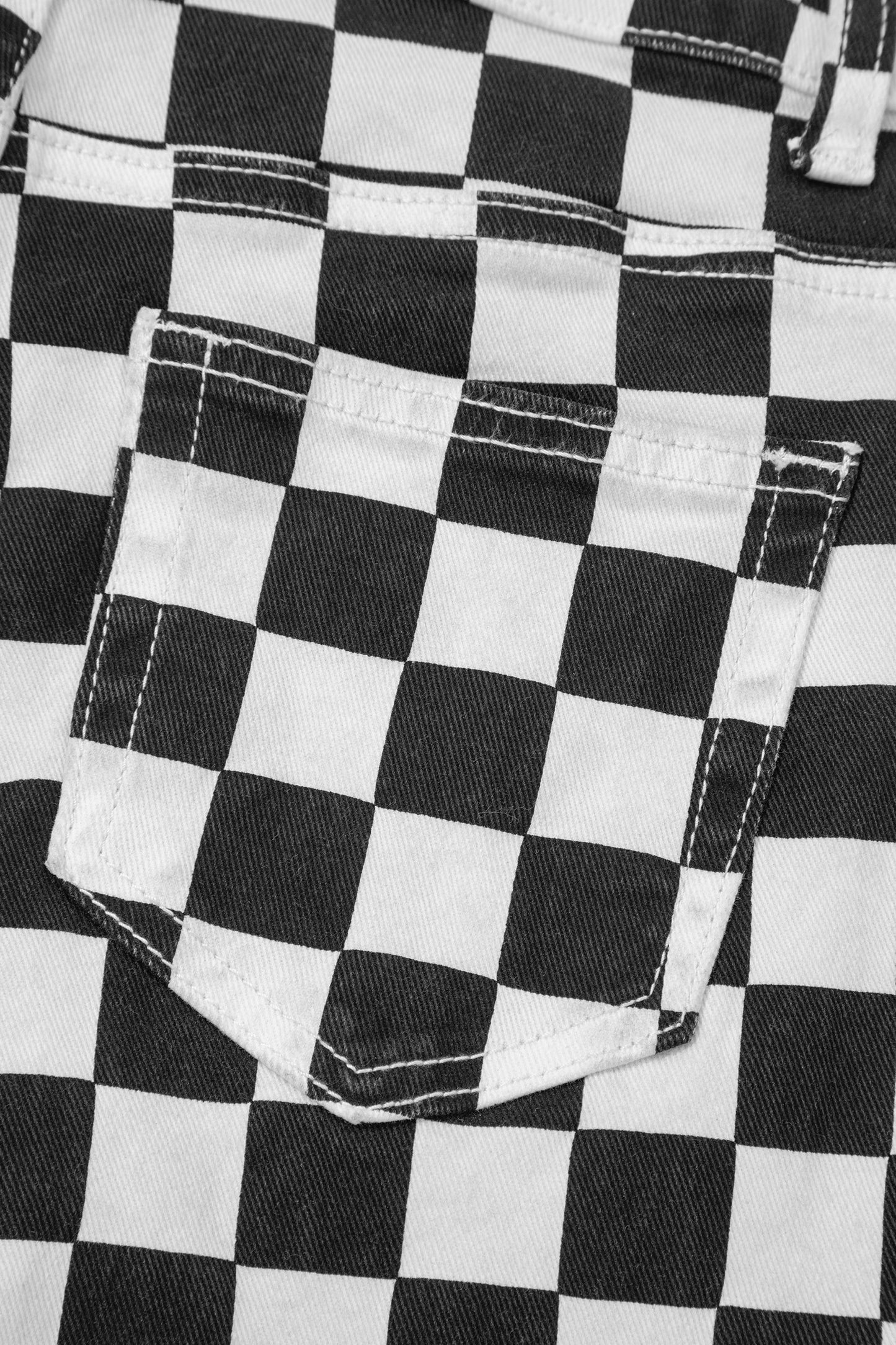 Checkered Cropped Jeans pre order