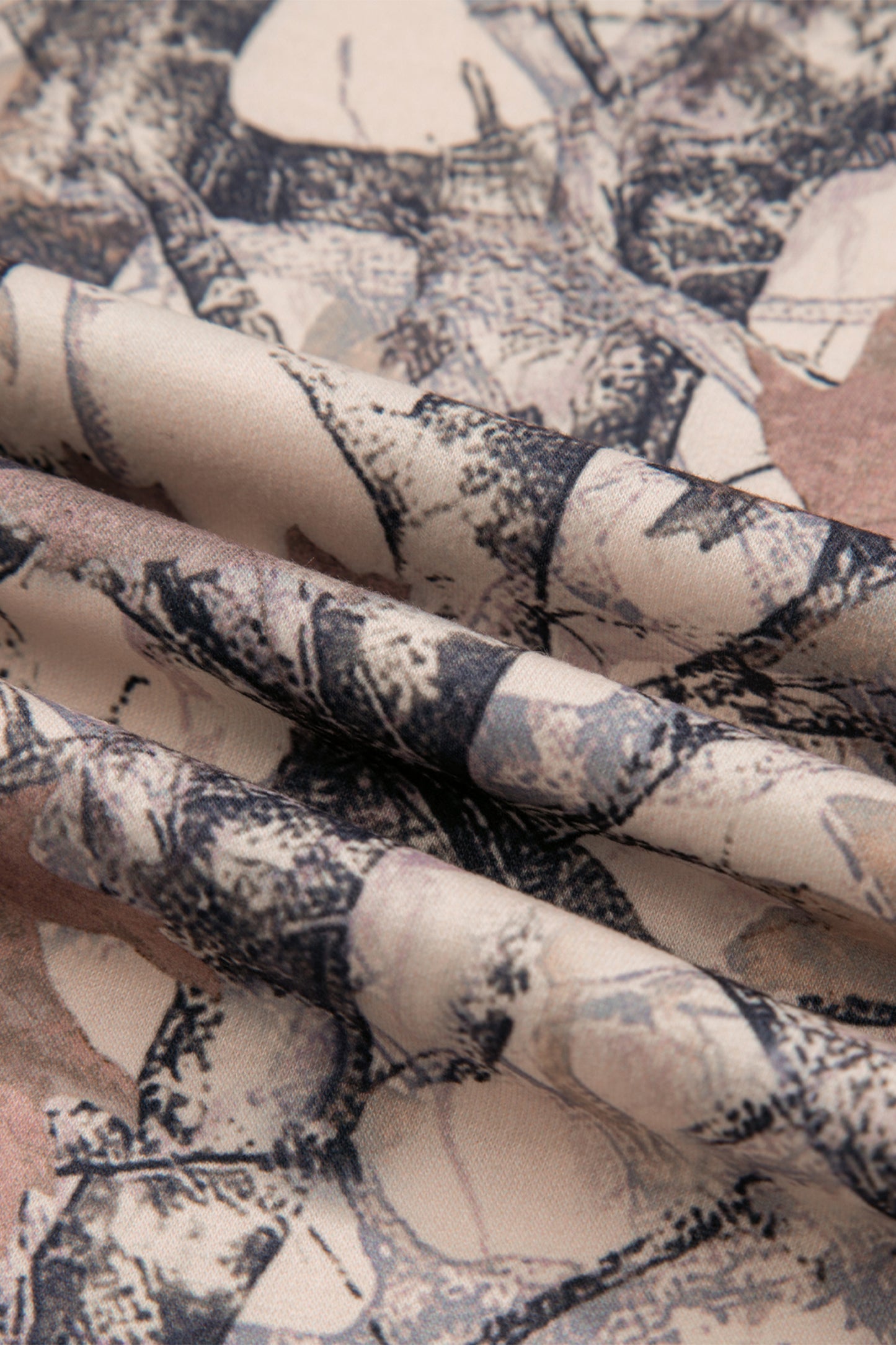 Khaki Camo  Long Sleeve Pullover Shorts Set