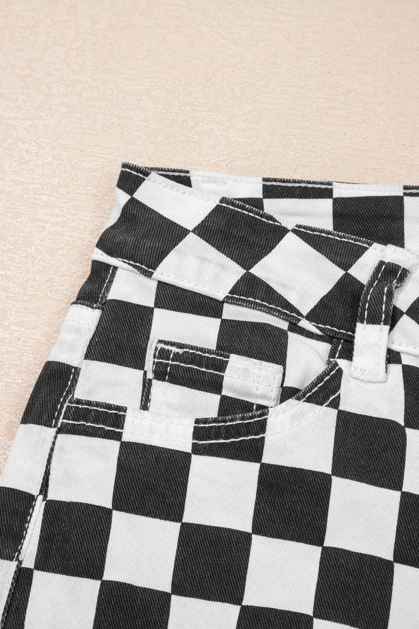 Checkered Cropped Jeans pre order