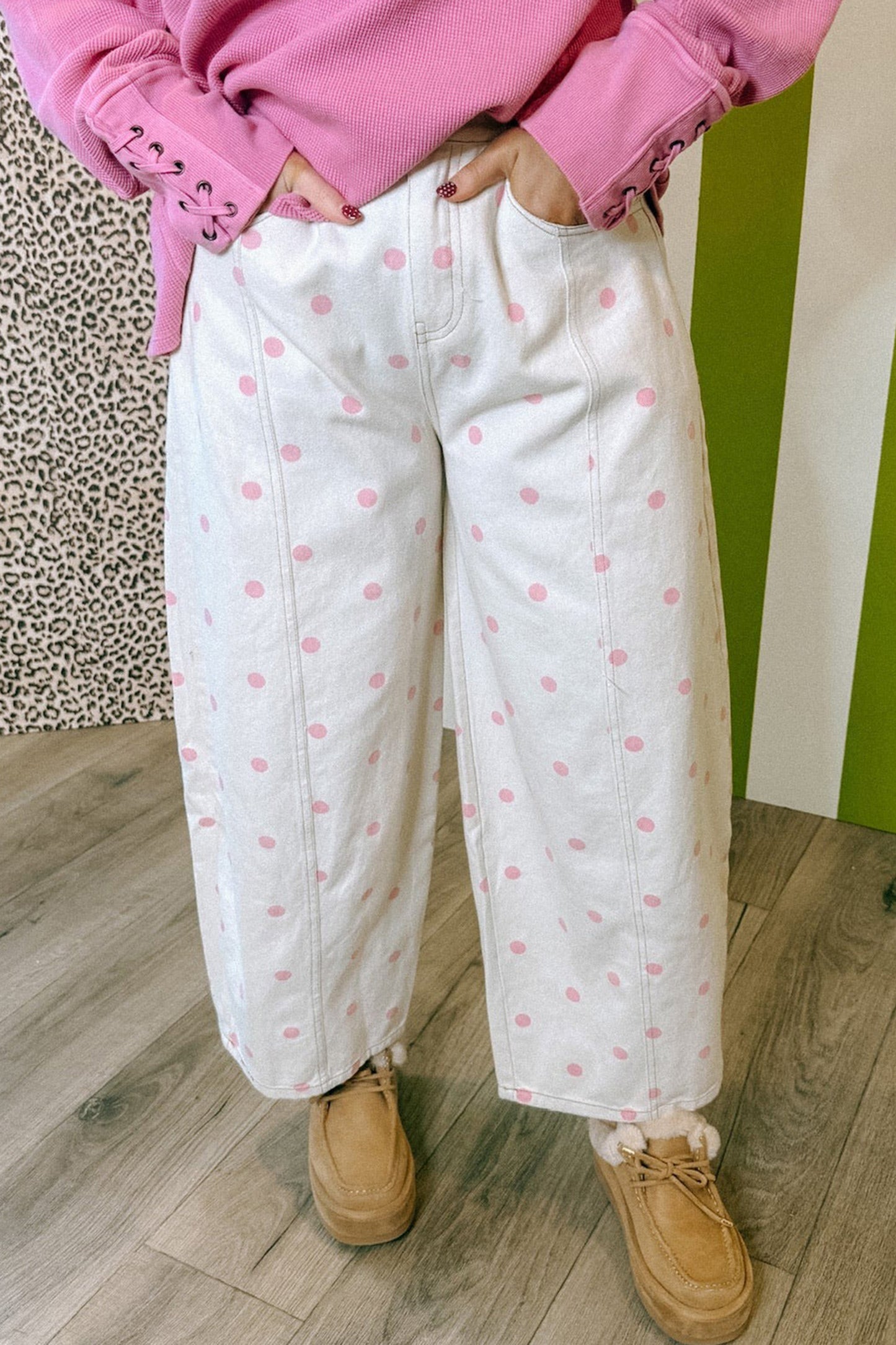 Polka Dot  Barrel Jeans pre order