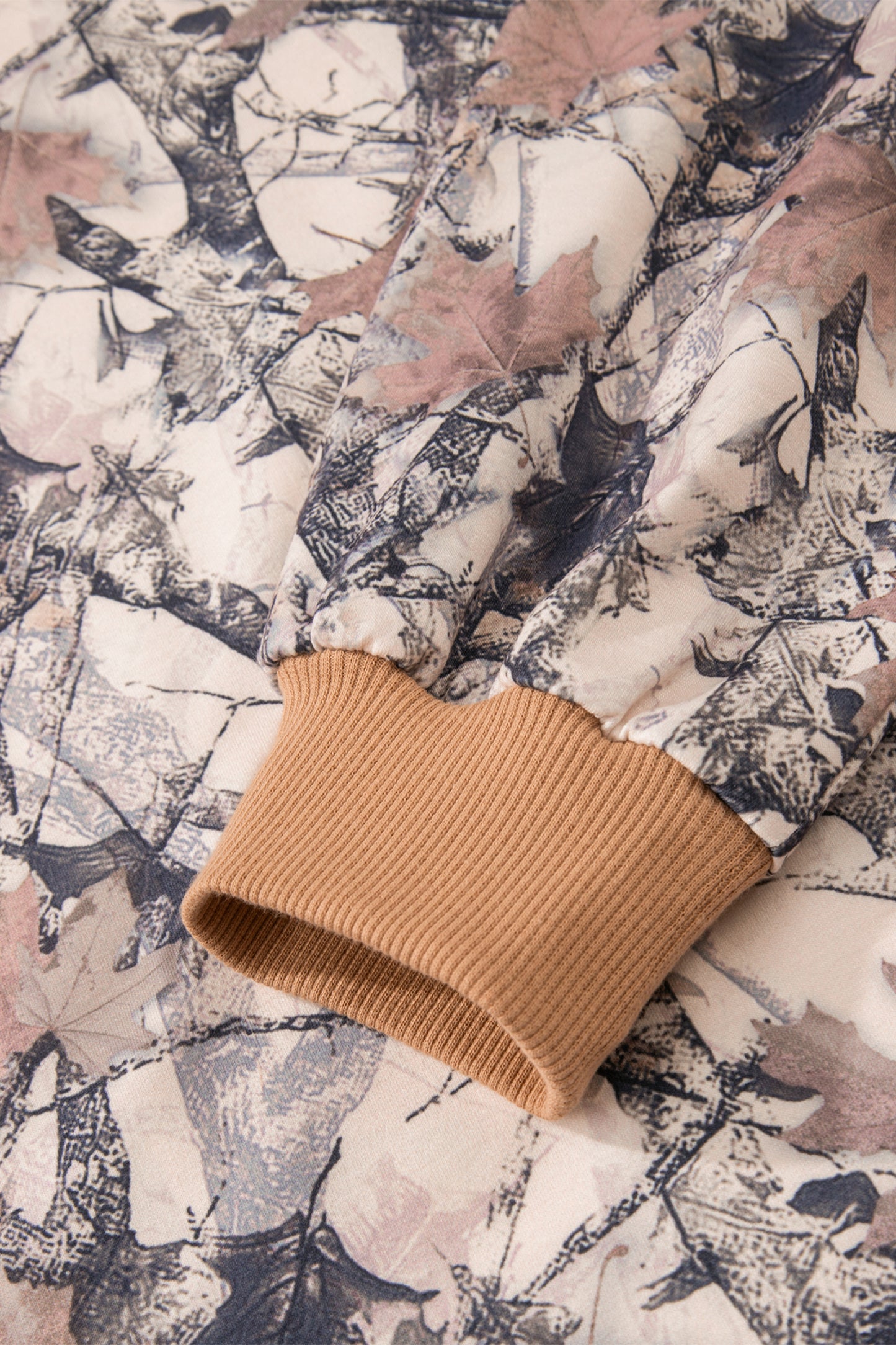 Khaki Camo  Long Sleeve Pullover Shorts Set