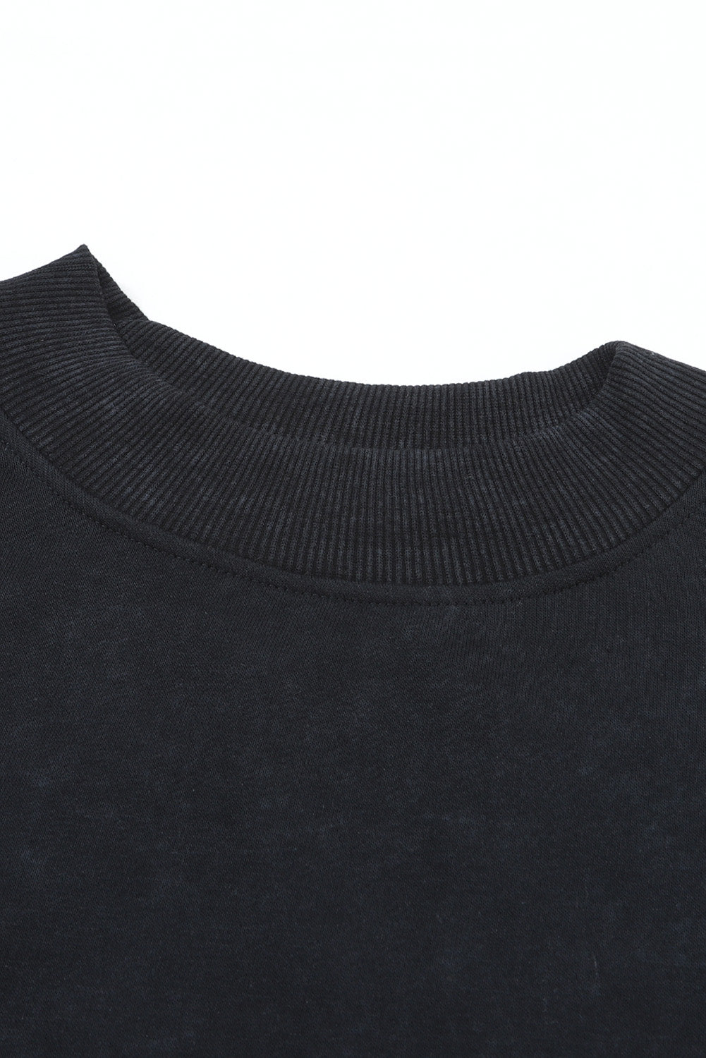 Blue Plain Drop Shoulder Crew Neck Pullover Sweatshirt