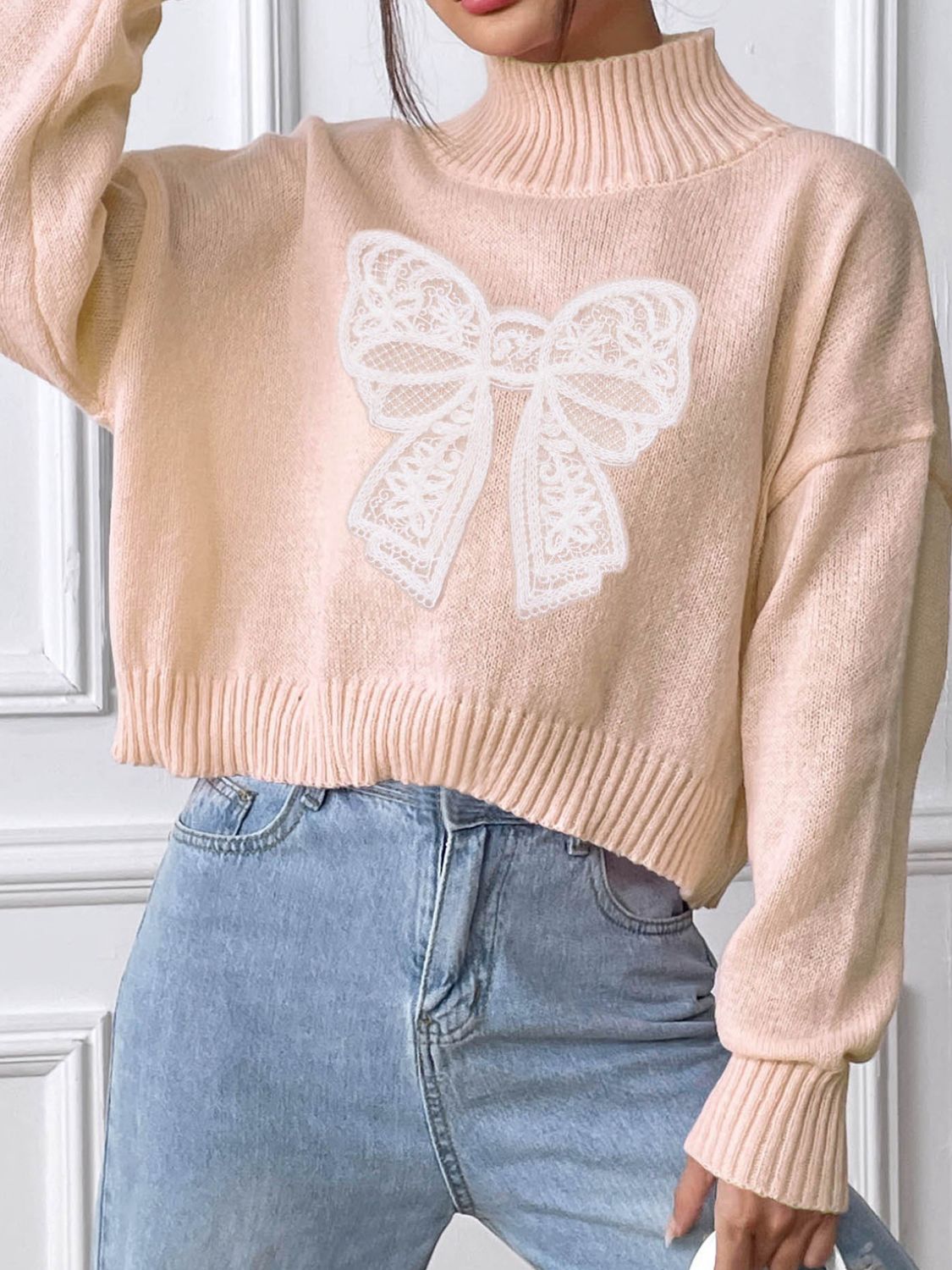 Bows & Comfort Turtleneck Sweater