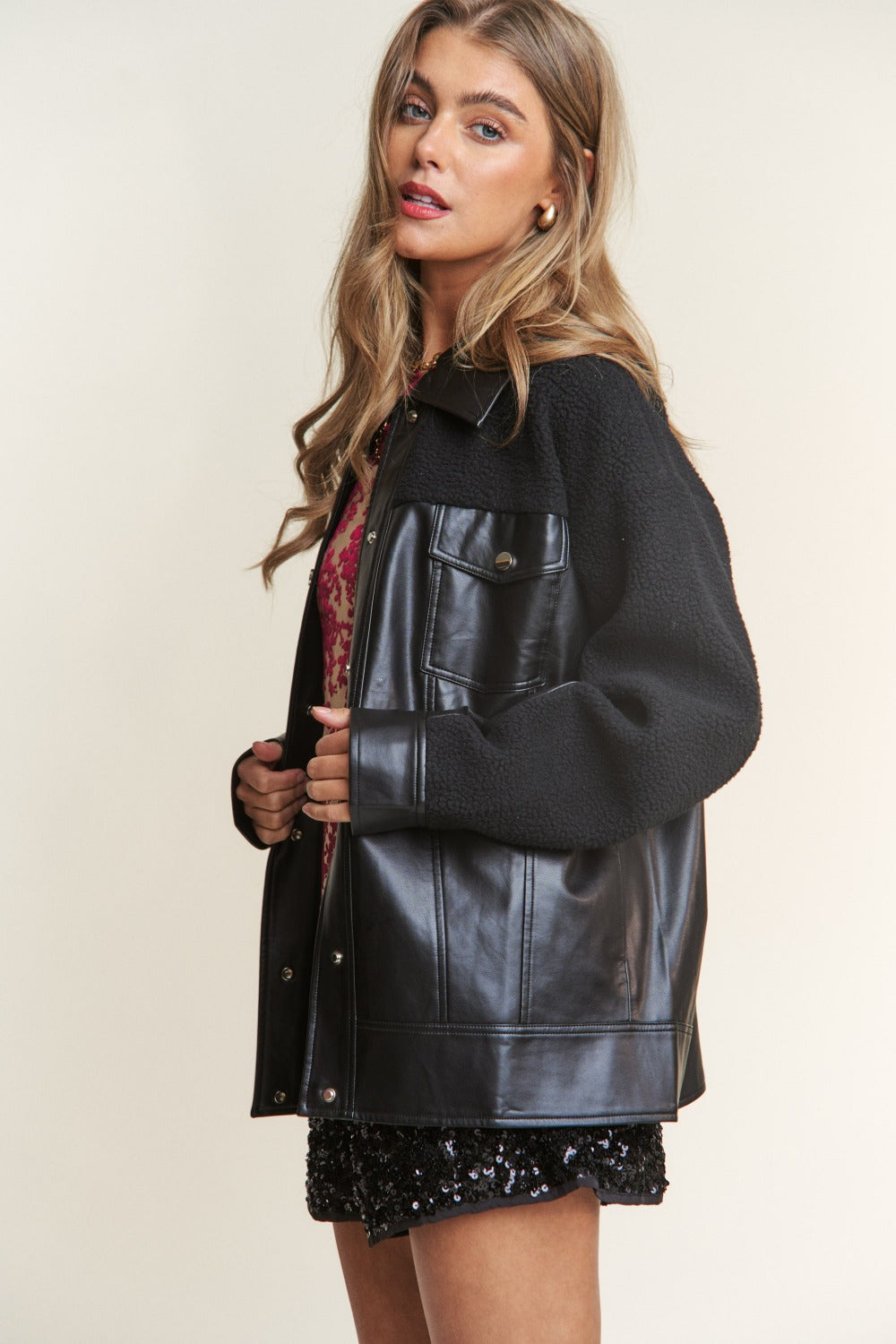 Ranch Ready Faux Leather Sherpa Jacket