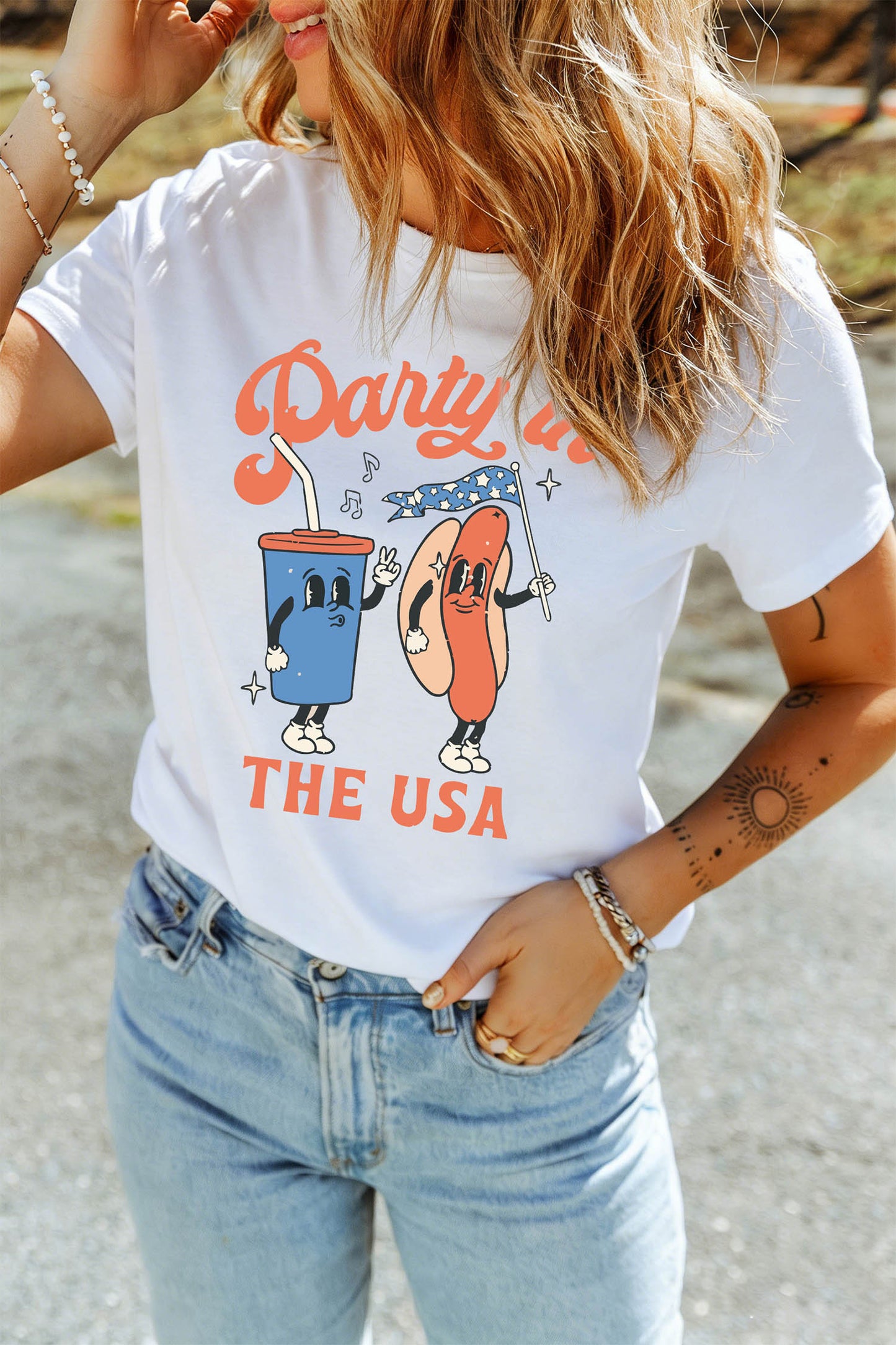 White Party In The USA Patriotic Graphic Tee