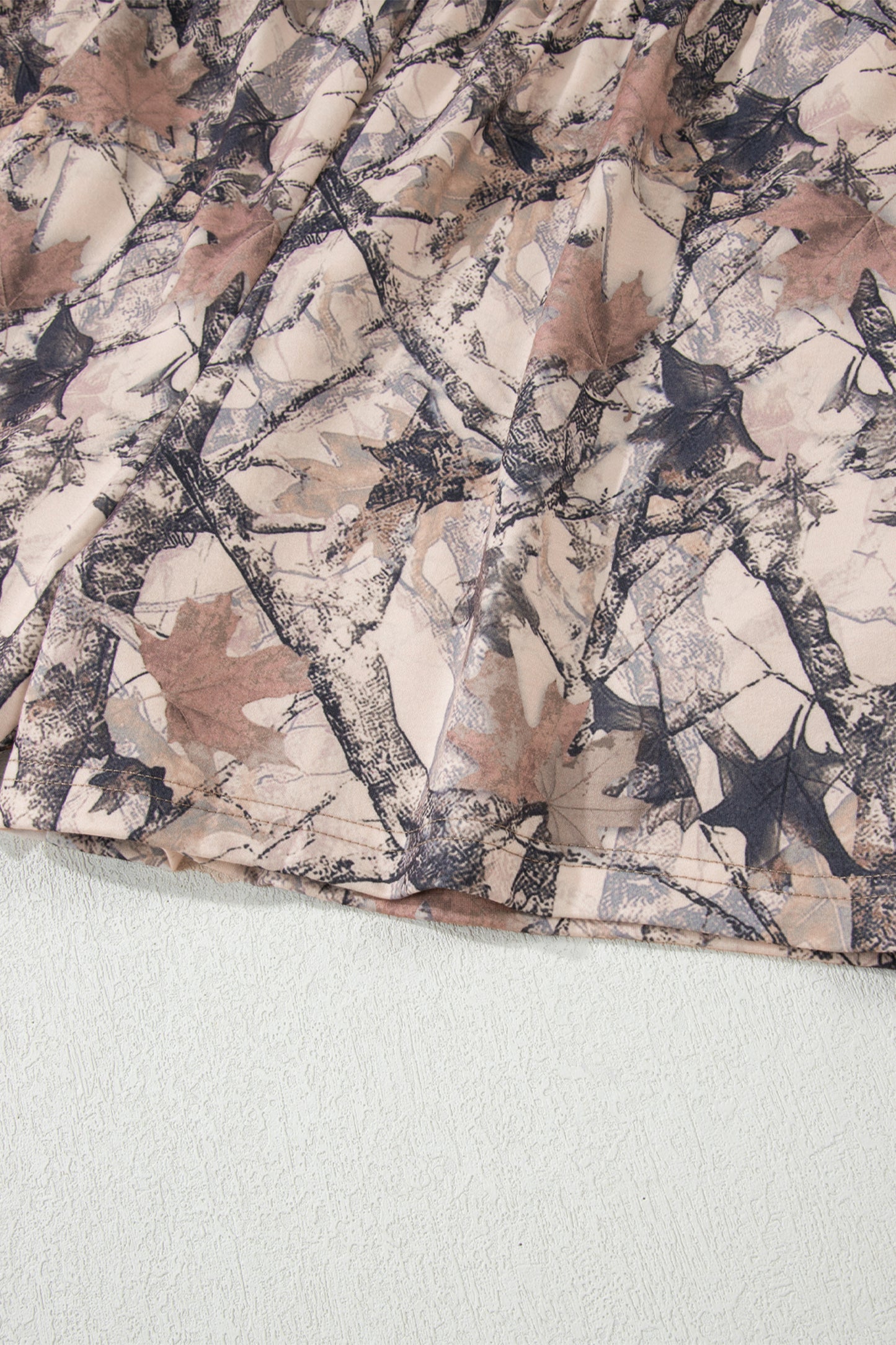 Khaki Camo  Long Sleeve Pullover Shorts Set