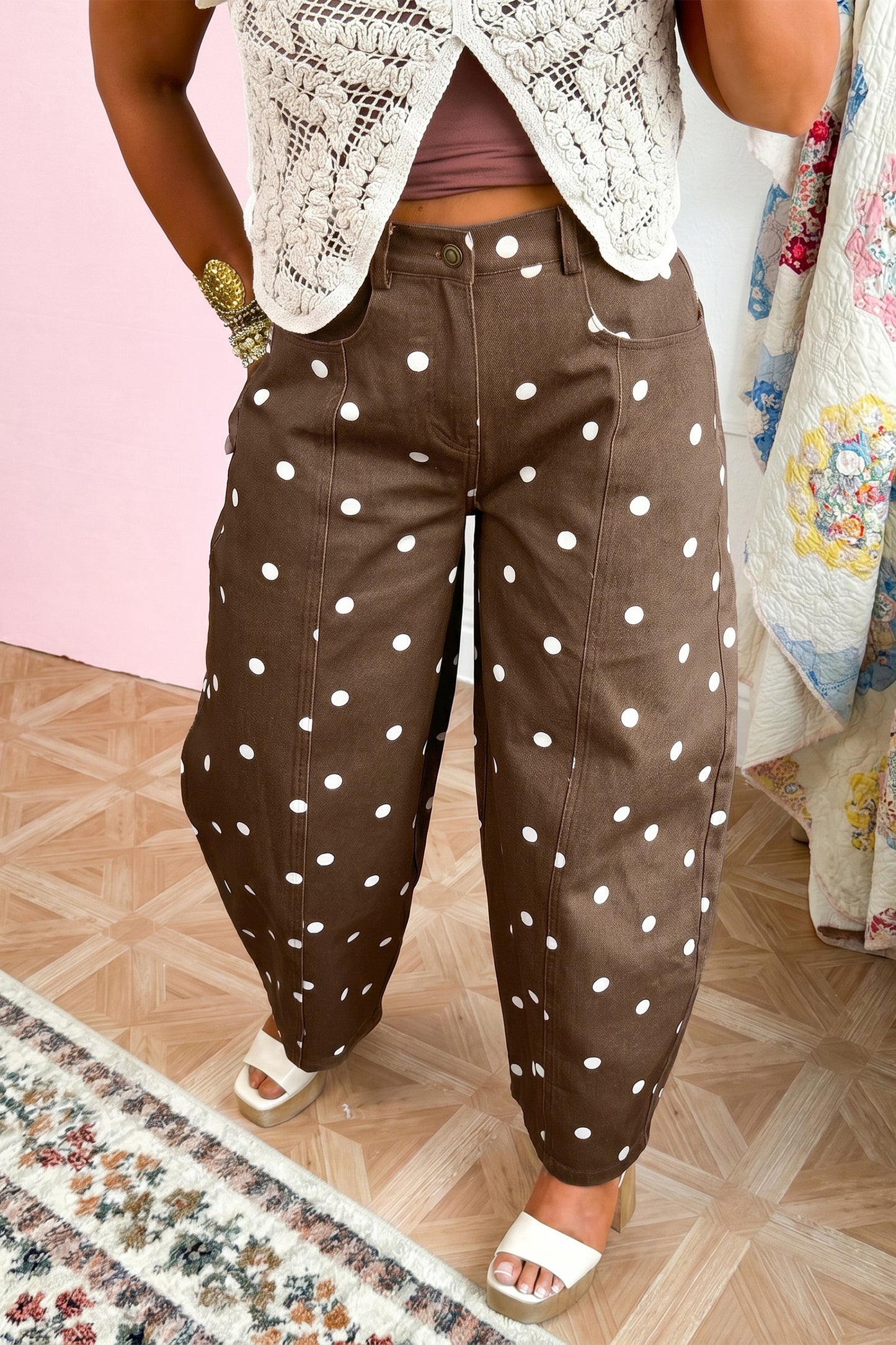 Polka Dot  Barrel Jeans pre order