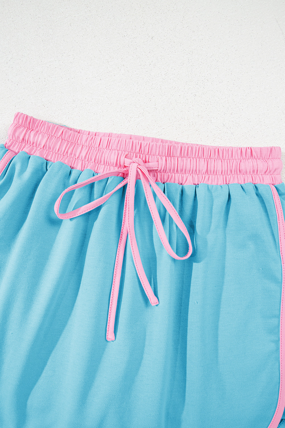 Black Colorblock Edge Drop Shoulder T Shirt and Skort 2Pcs Set