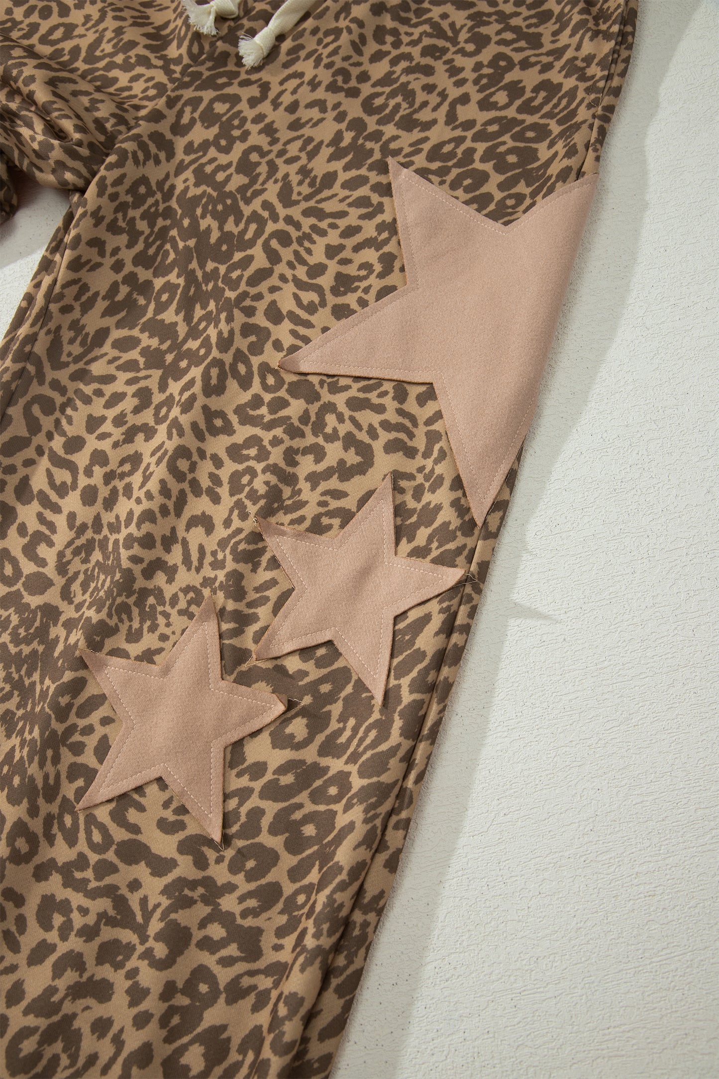Leopard Print Star Patched Jogger pre order gray or khaki