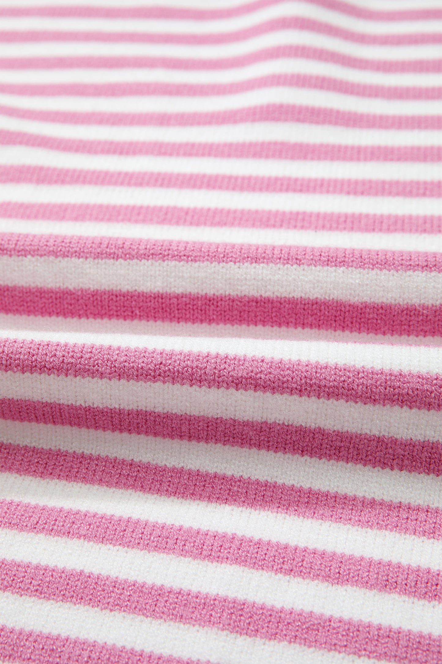 Green Stripe Striped Button Placket Drop Shoulder Long Sleeve Sweater