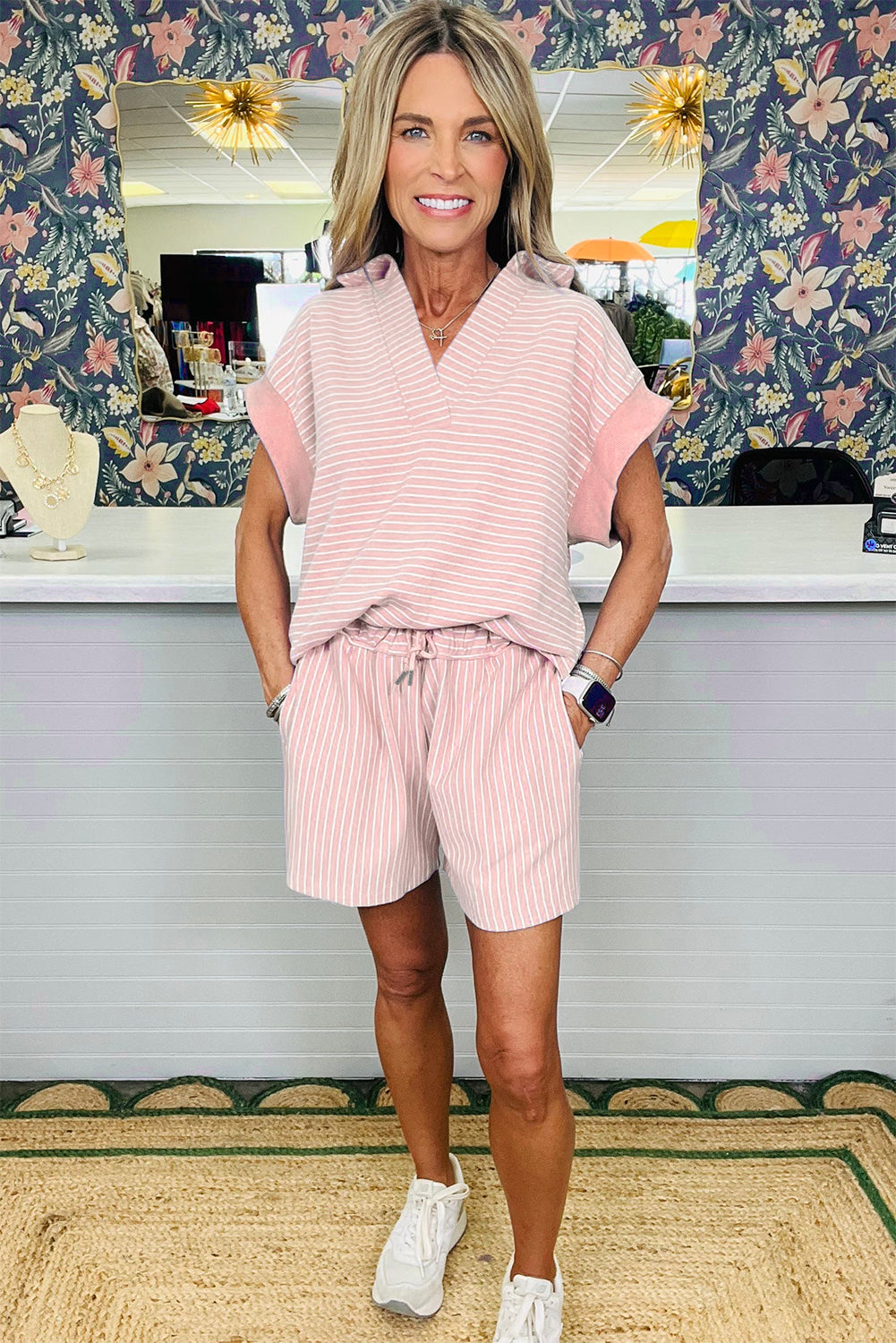 Polo Shirt and Drawstring Shorts Set