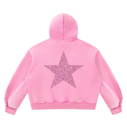 Unisex Vintage Wash Boxy Fleece Hoodie