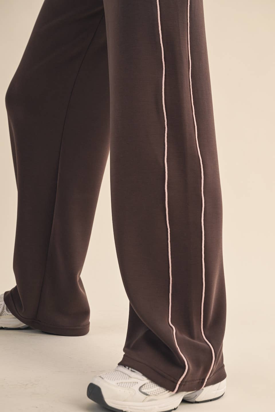 Super Soft Air Scuba Wide Leg Pants with Side Piping