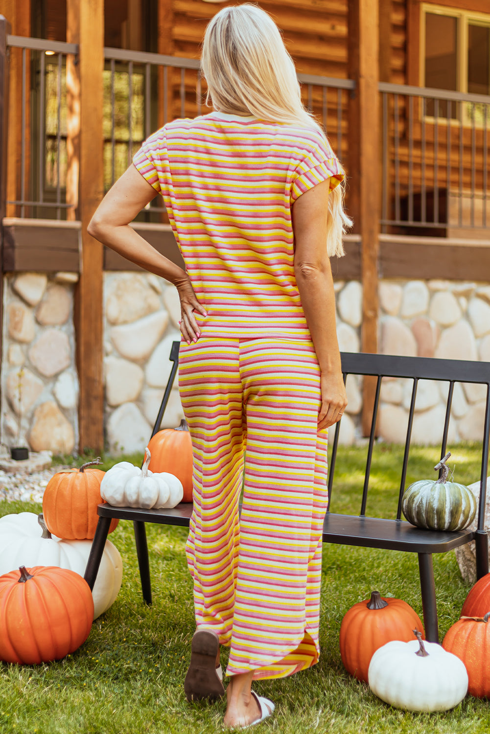 Sunny Trails Rainbow Tassel Pants Set