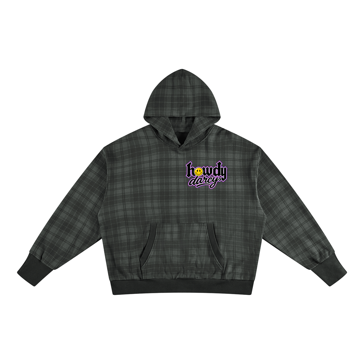 Burn it down and build it better Plaid Color Block Hoodie