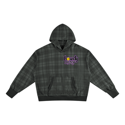 Burn it down and build it better Plaid Color Block Hoodie